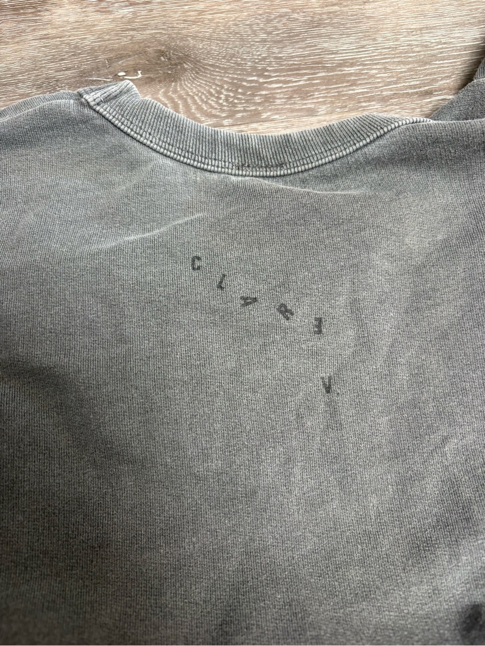 Clare V. Washed Gray Ruffle Sweatshirt - Picture 6 of 6